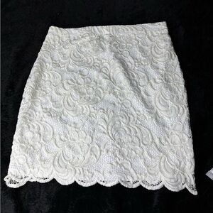 Ambiance White Lace Mini Skirt